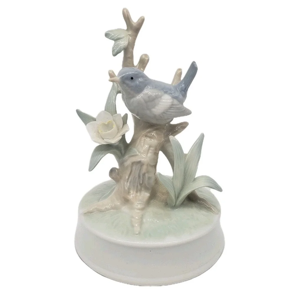 Vtg Otagiri Japan Bird On Branch Music Box 